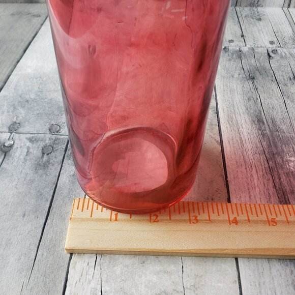Ombre Red/Pink Glass Bottle Vase - Picture 2 of 4